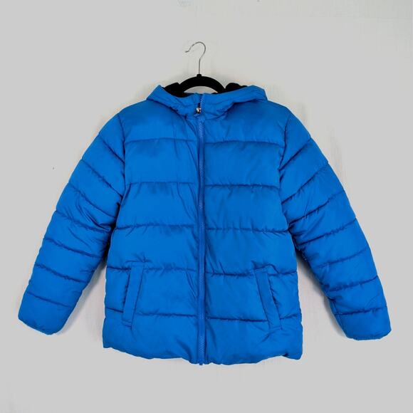 SWISS TECH Boys Hooded Puffer Coat Blue Size L (10/12) - Picture 1 of 4